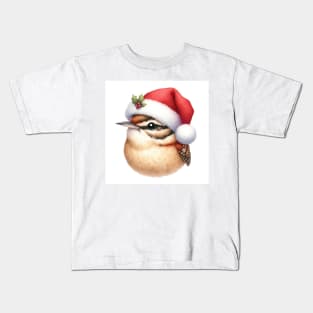 Christmas Carolina Wren head Kids T-Shirt